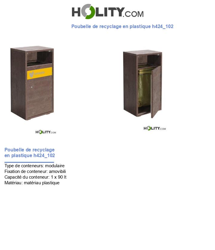 Poubelle de recyclage en plastique h424_102