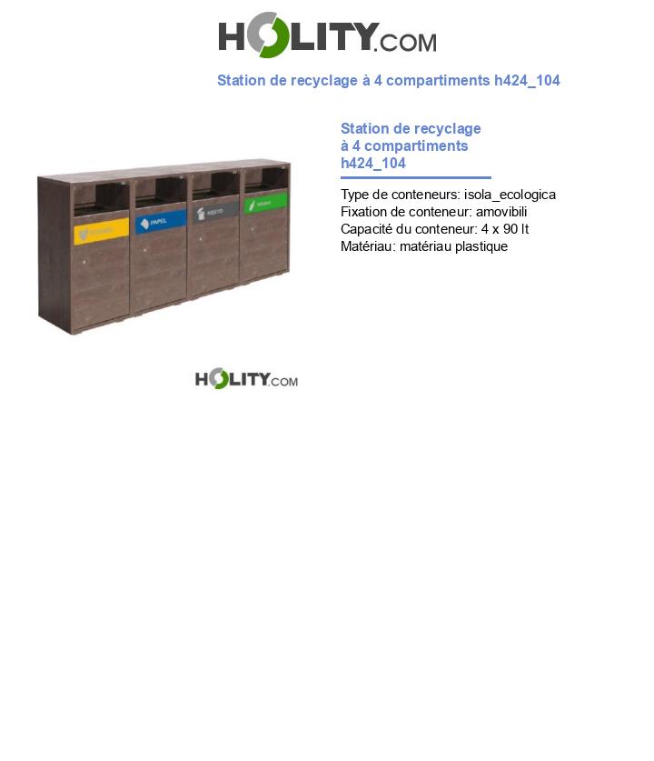 Station de recyclage à 4 compartiments h424_104