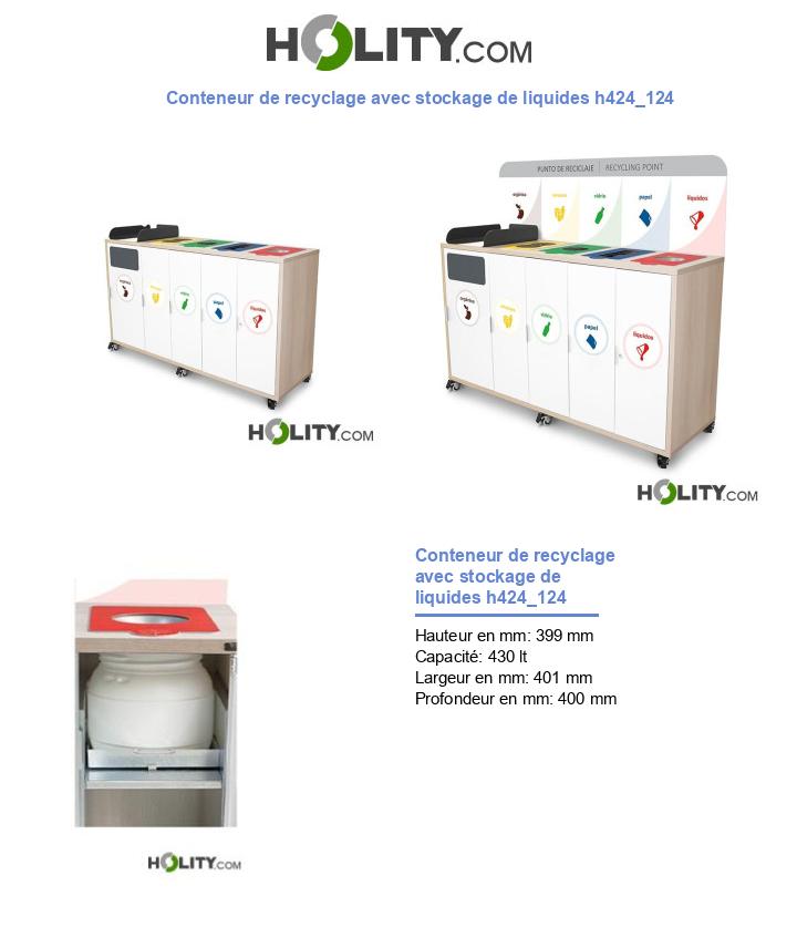 Conteneur de recyclage avec stockage de liquides h424_124