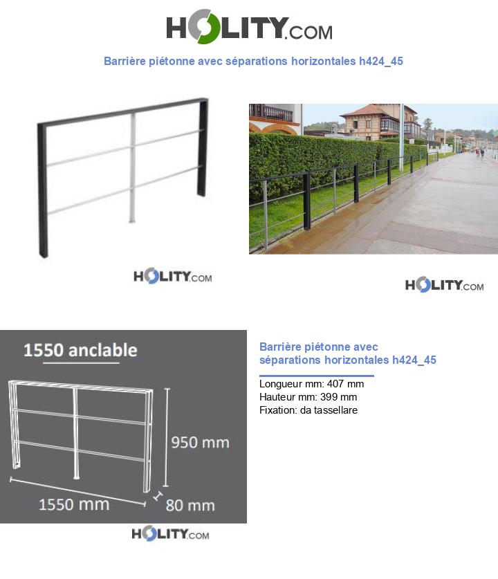 Barrière piétonne avec séparations horizontales h424_45