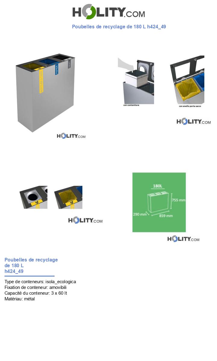 Poubelles de recyclage de 180 L h424_49