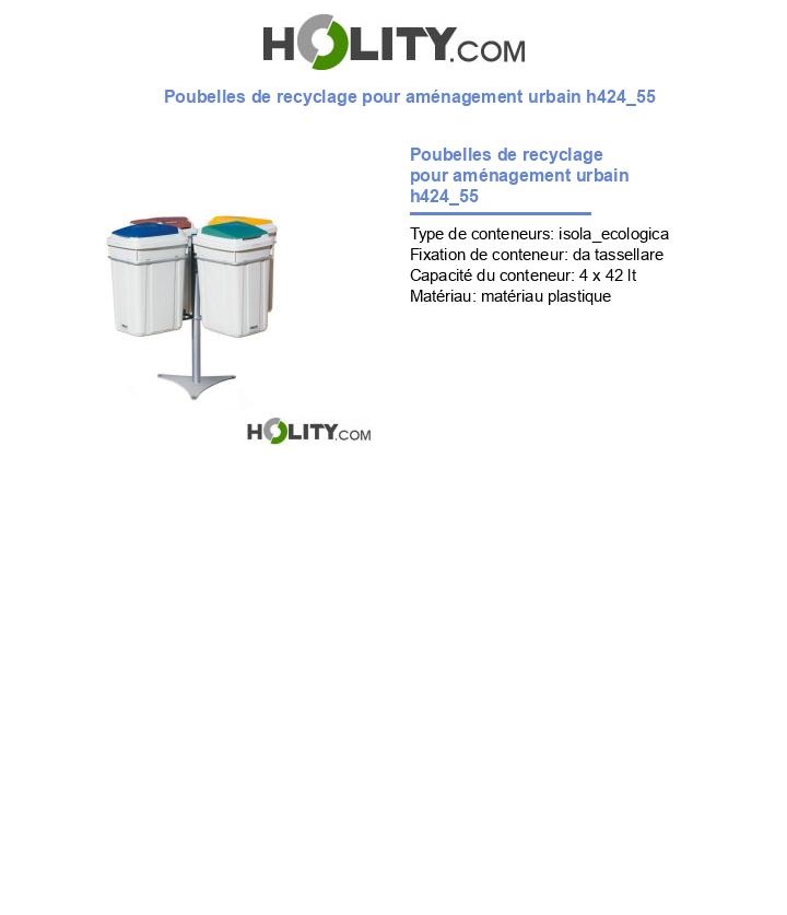 Poubelles de recyclage pour aménagement urbain h424_55