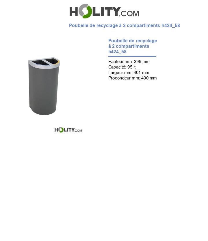 Poubelle de recyclage à 2 compartiments h424_58
