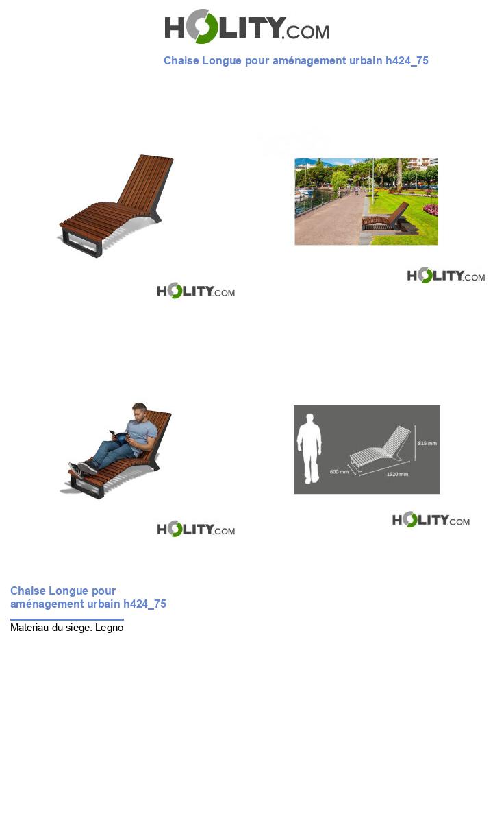 Chaise Longue pour aménagement urbain h424_75