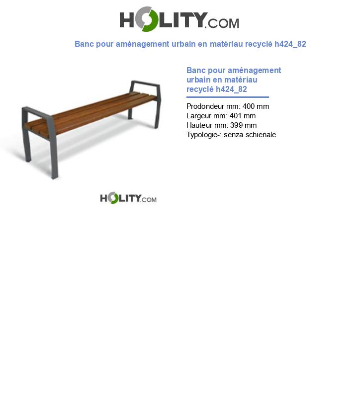 Banc pour aménagement urbain en matériau recyclé h424_82