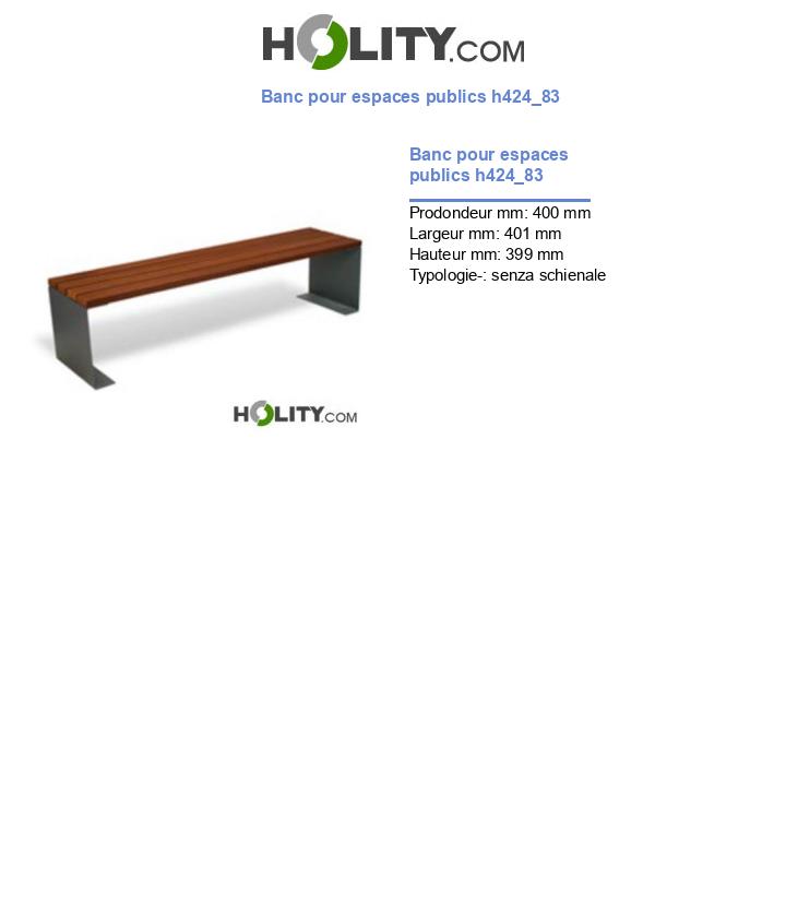 Banc pour espaces publics h424_83