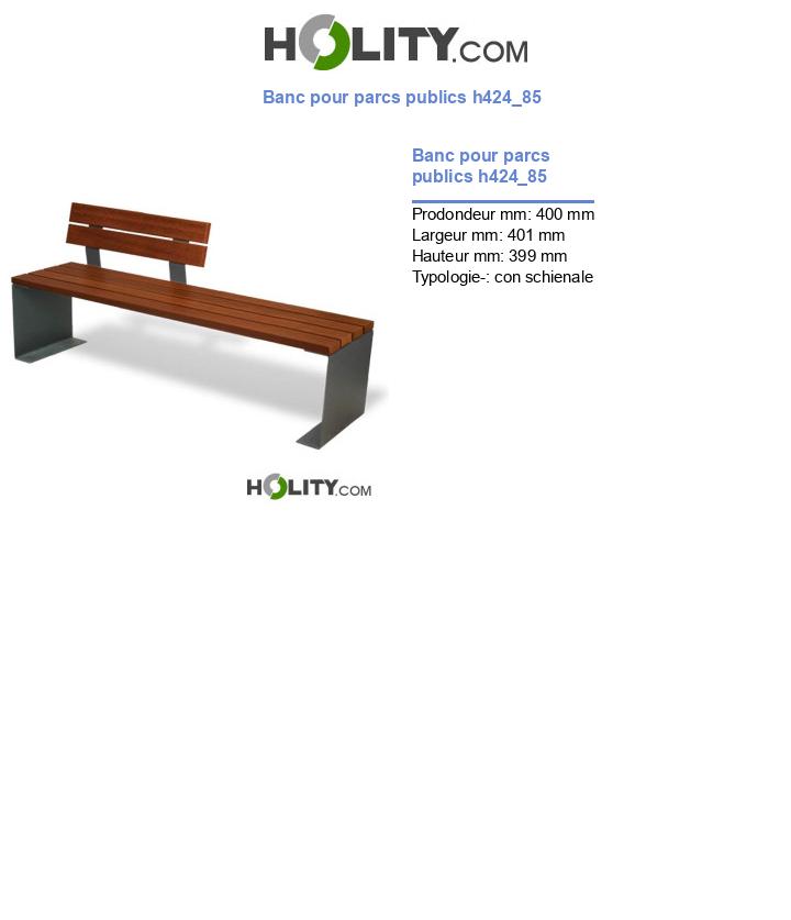 Banc pour parcs publics h424_85