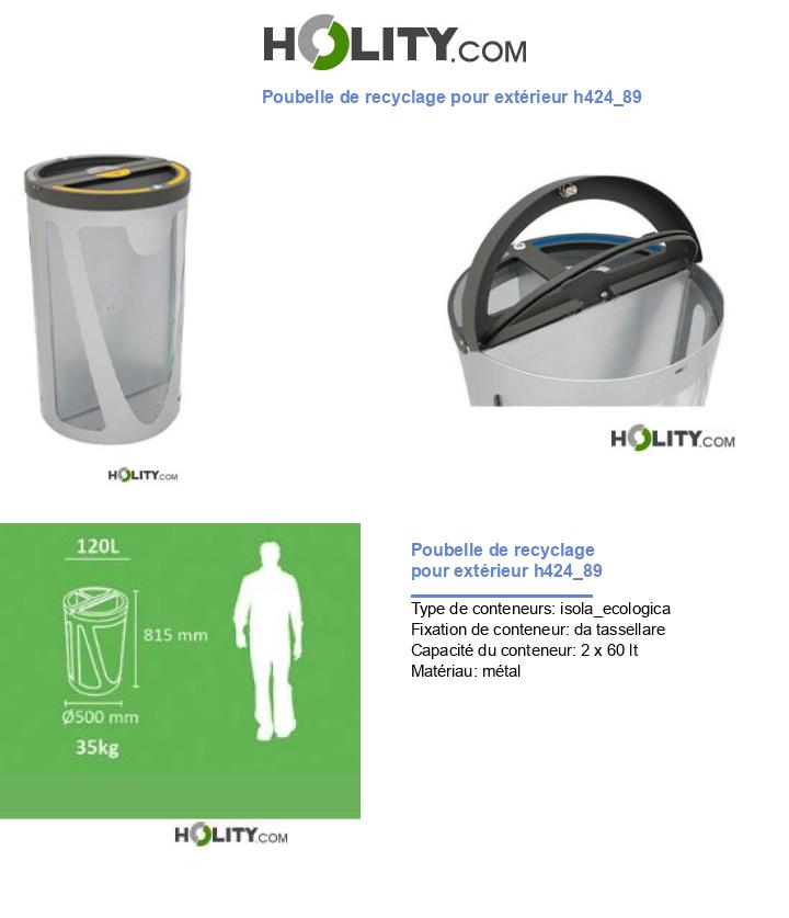 Poubelle de recyclage pour extérieur h424_89