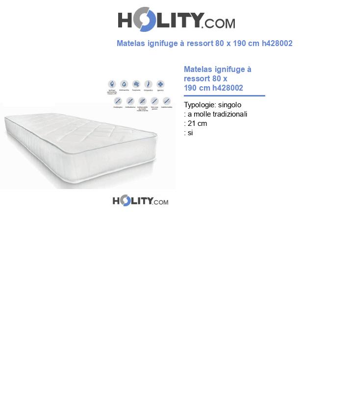 Matelas ignifuge à ressort 80 x 190 cm h428002