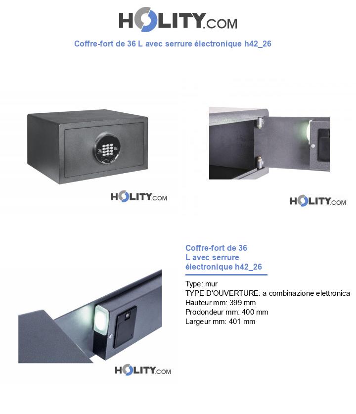 Coffre-fort de 36 L avec serrure électronique h42_26