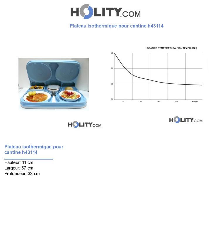 Plateau isothermique pour cantine h43114