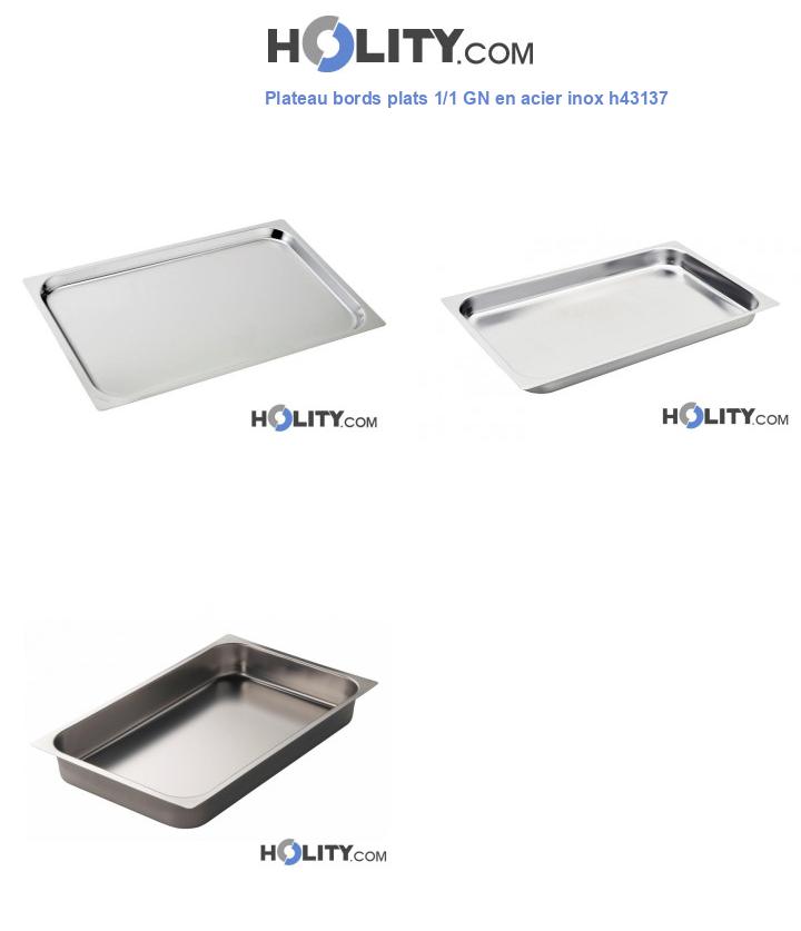 Plateau bords plats 1/1 GN en acier inox h43137