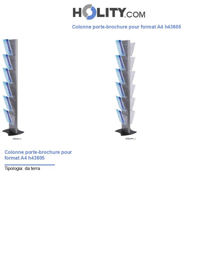 Colonne porte-brochure pour format A4 h43605