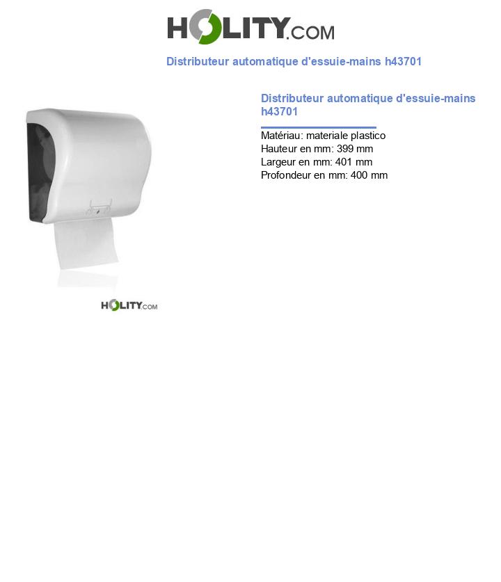 Distributeur automatique d'essuie-mains h43701