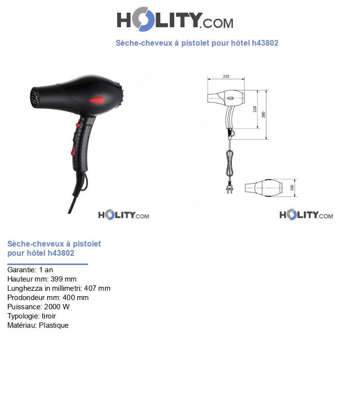 Sèche-cheveux à pistolet pour hôtel h43802