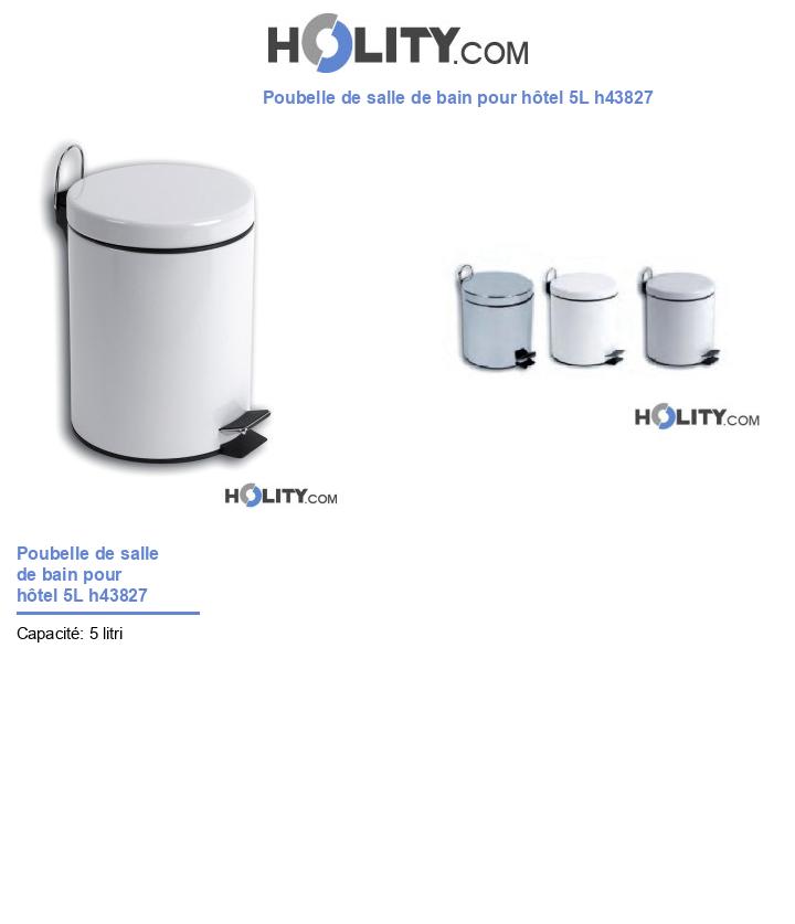 Poubelle pour salle de bain d'hôtel de 5L h43827