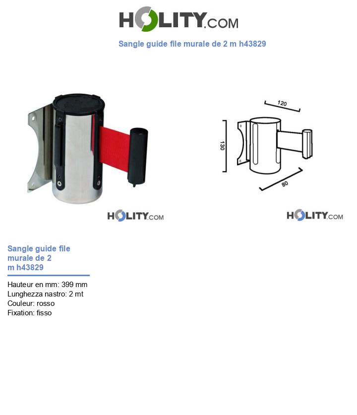 Sangle guide file murale de 2 m h43829