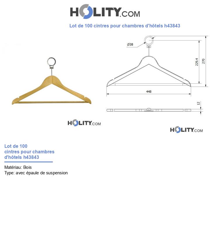 Lot de 100 cintres pour chambres d'hôtels h43843