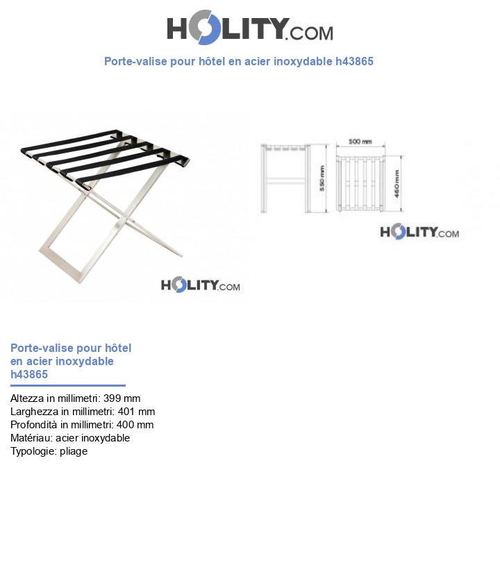 Porte-valise pour hôtel en acier inoxydable h43865