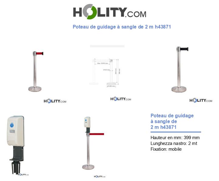 Poteau de guidage à sangle de 2 m h43871