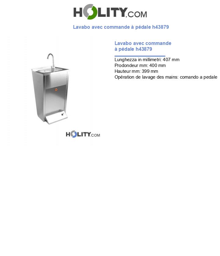 Lavabo avec commande à pédale h43879