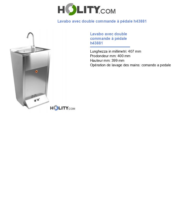Lavabo avec double commande à pédale h43881