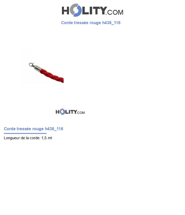 Corde tressée rouge h438_116