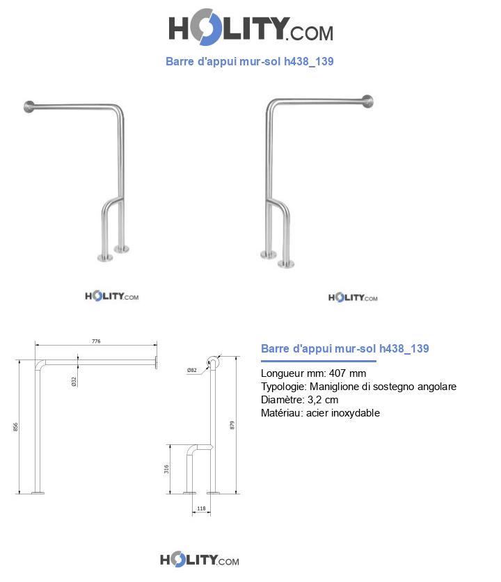 Barre d'appui mur-sol h438_139