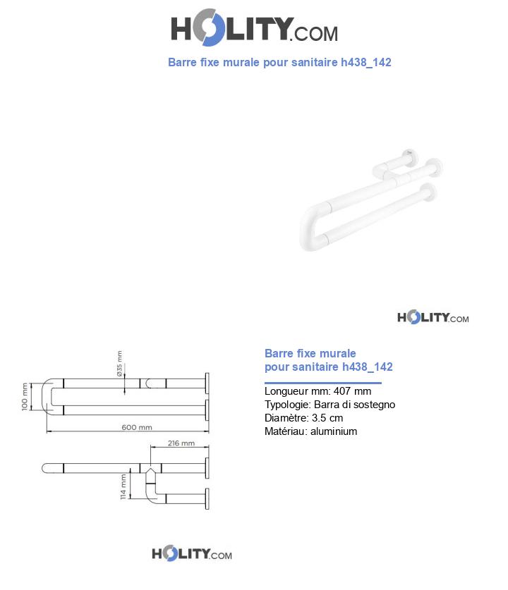 Barre fixe murale pour sanitaire h438_142