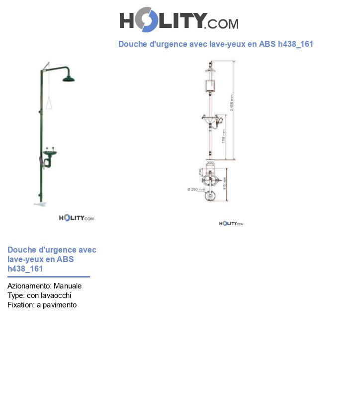 Douche d'urgence avec lave-yeux en ABS h438_161