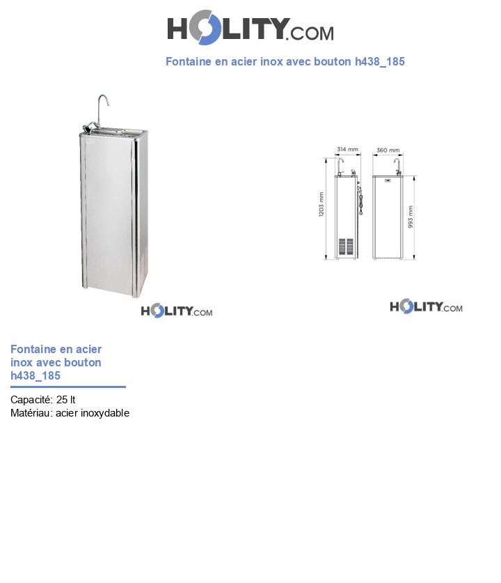 Fontaine en acier inox avec bouton h438_185