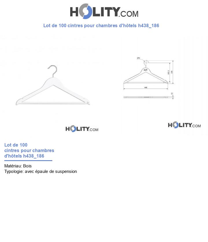 Lot de 100 cintres pour chambres d'hôtels h438_186