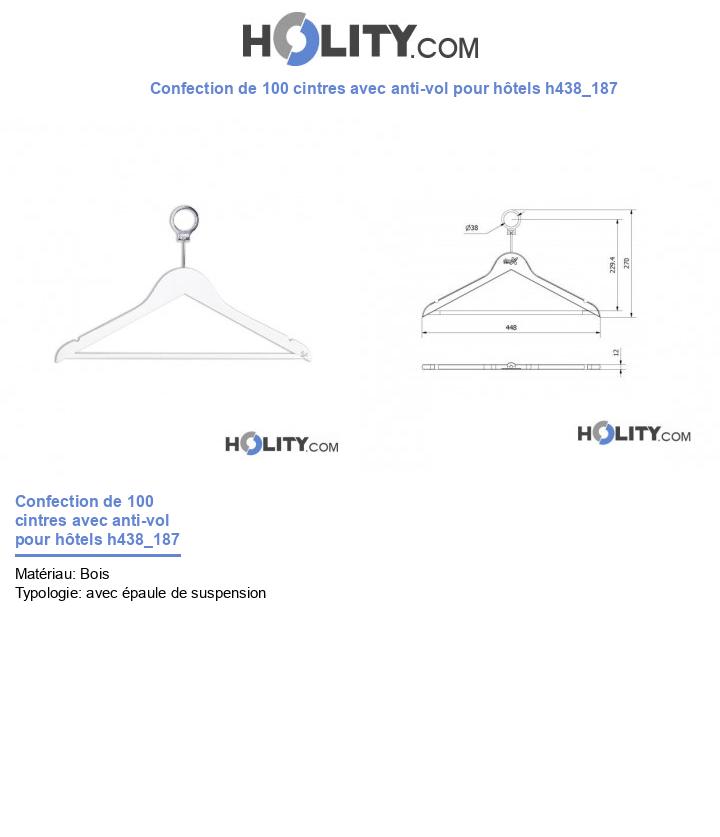 Confection de 100 cintres avec anti-vol pour hôtels h438_187