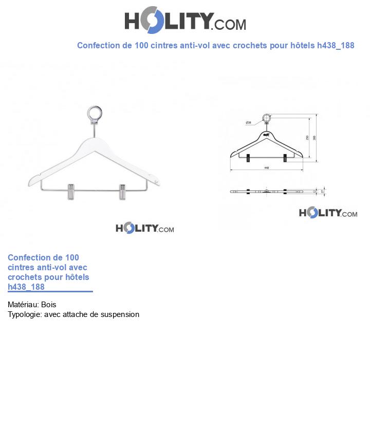 Confection de 100 cintres anti-vol avec crochets pour hôtels h438_188