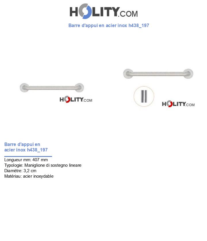 Barre d'appui en acier inox h438_197