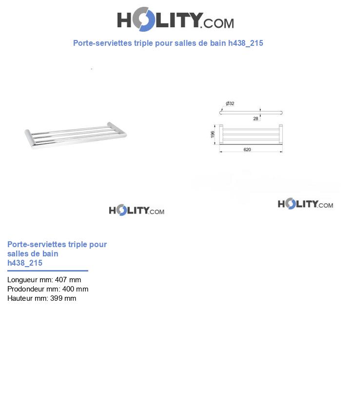 Porte-serviettes triple pour salles de bain h438_215