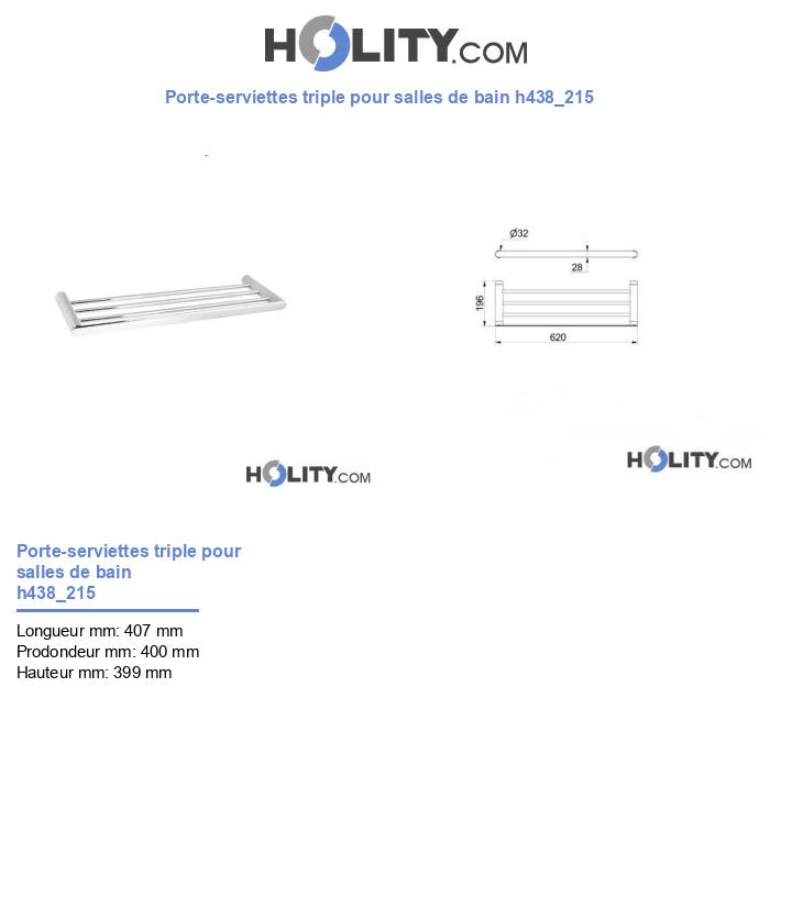 Porte-serviettes triple pour salles de bain h438_215