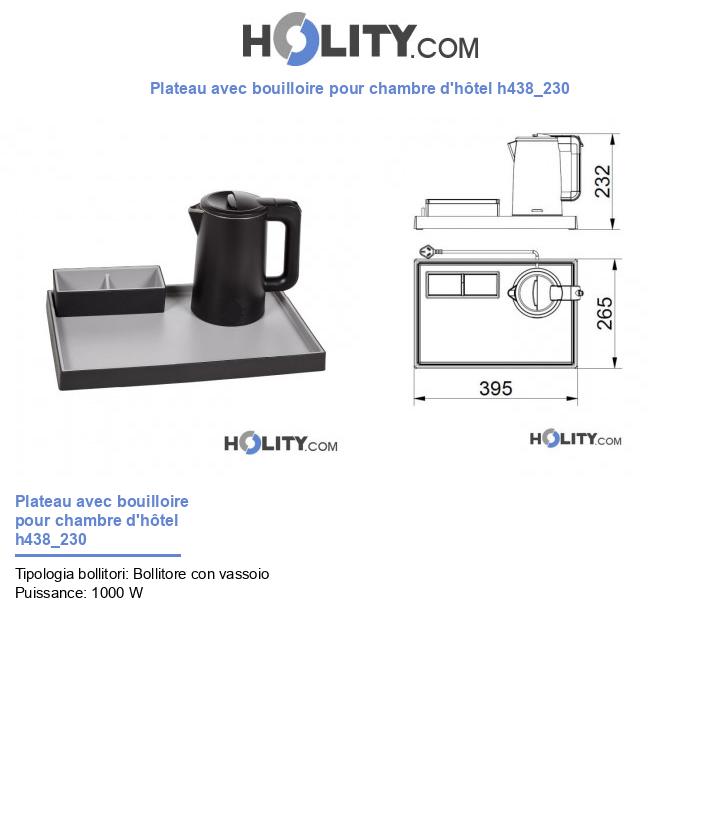 Plateau avec bouilloire pour chambre d'hôtel h438_230