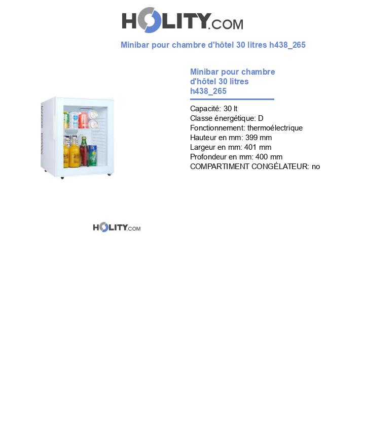 Minibar pour chambre d'hôtel 30 litres h438_265