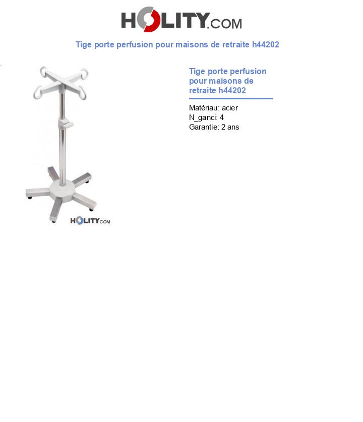 Tige porte perfusion pour maisons de retraite h44202