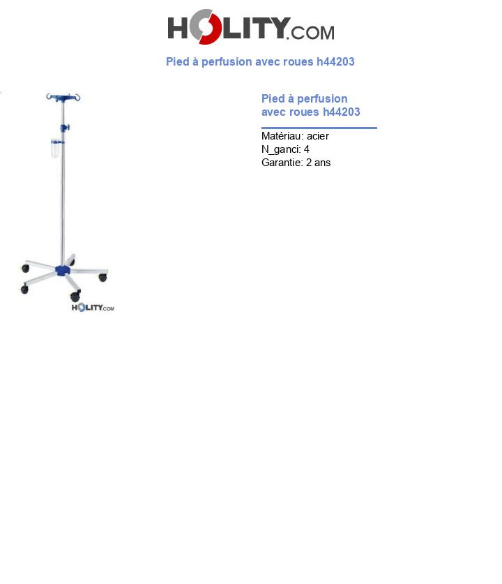 Pied à perfusion avec roues h44203