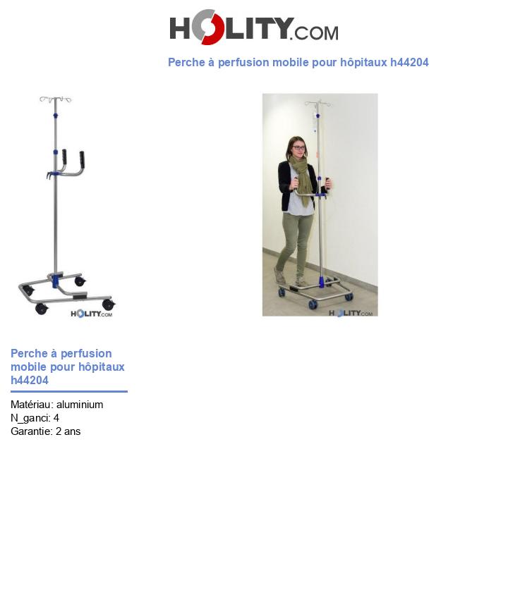 Perche à perfusion mobile pour hôpitaux h44204
