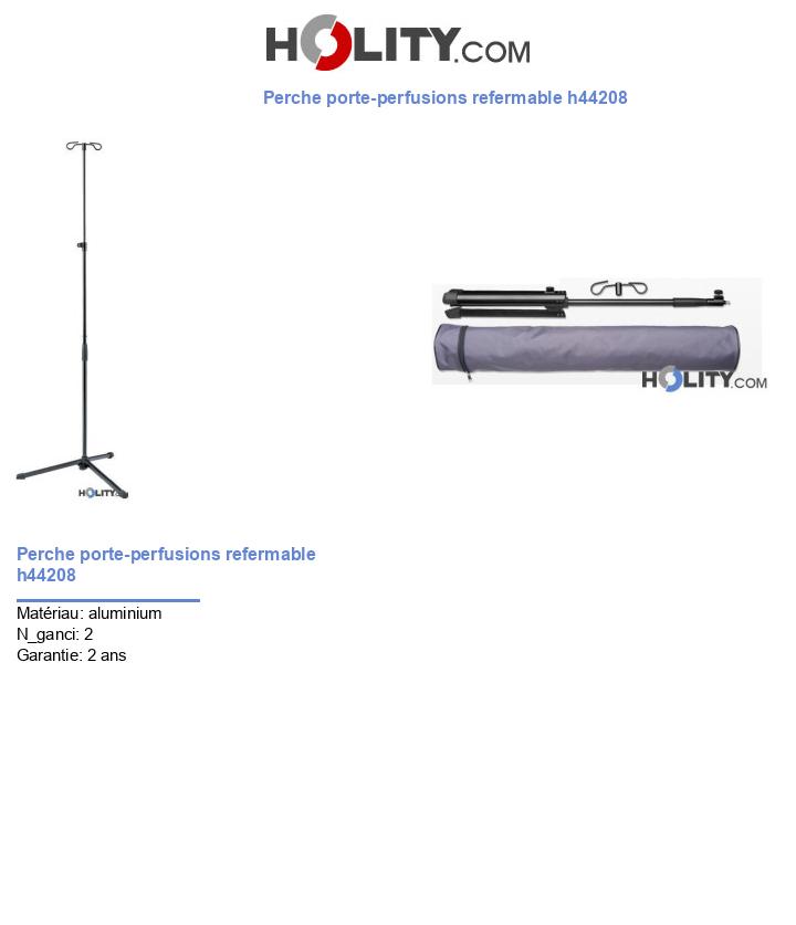 Perche porte-perfusions refermable h44208