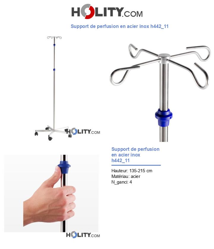 Support de perfusion en acier inox h442_11