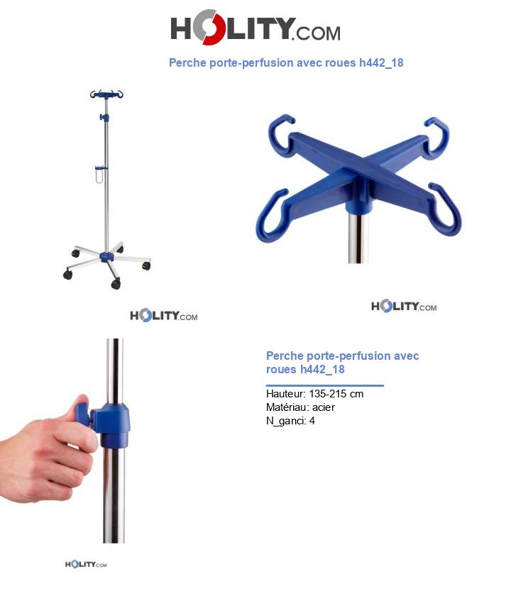 Perche porte-perfusion avec roues h442_18