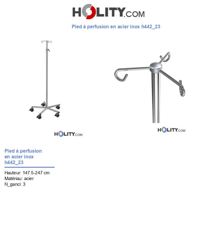 Pied à perfusion en acier inox h442_23