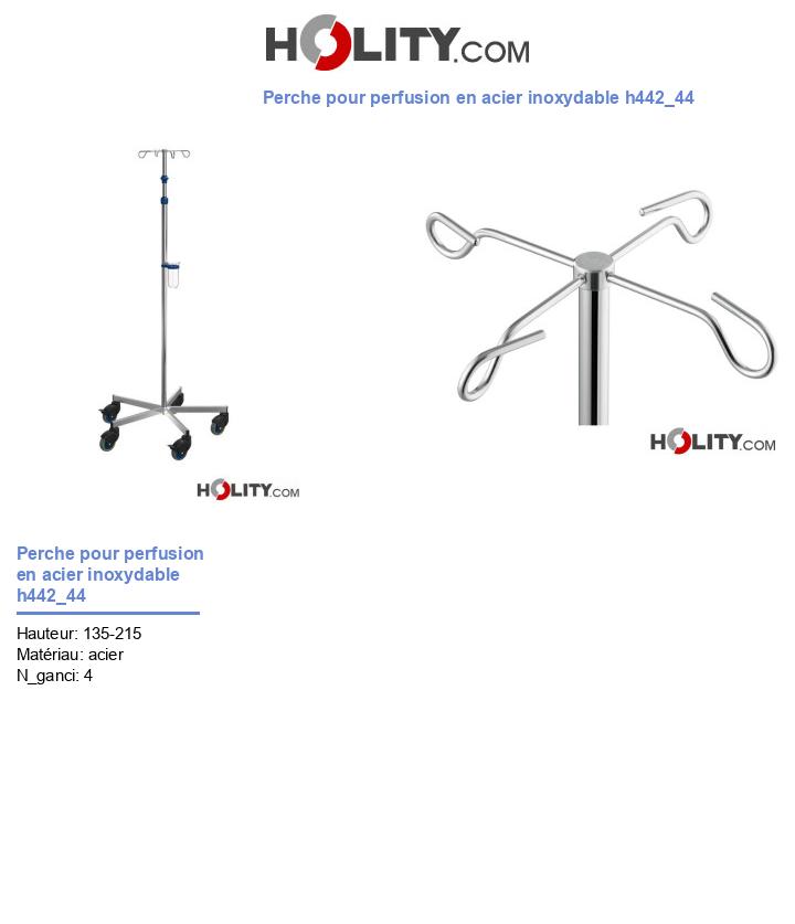 Perche pour perfusion en acier inoxydable h442_44