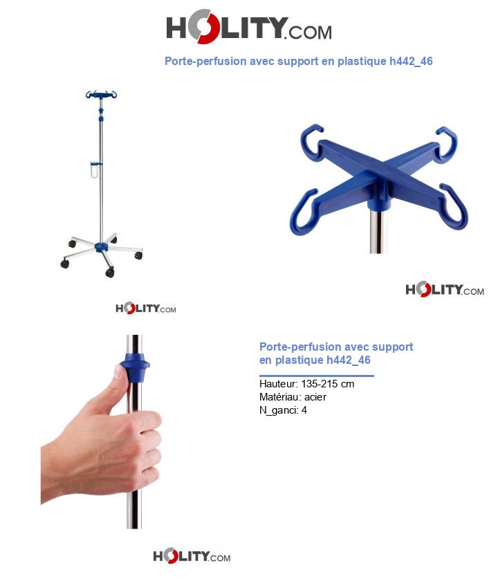 Porte-perfusion avec support en plastique h442_46