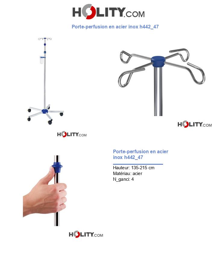 Porte-perfusion en acier inox h442_47