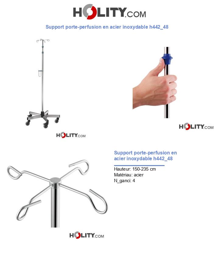 Support porte-perfusion en acier inoxydable h442_48